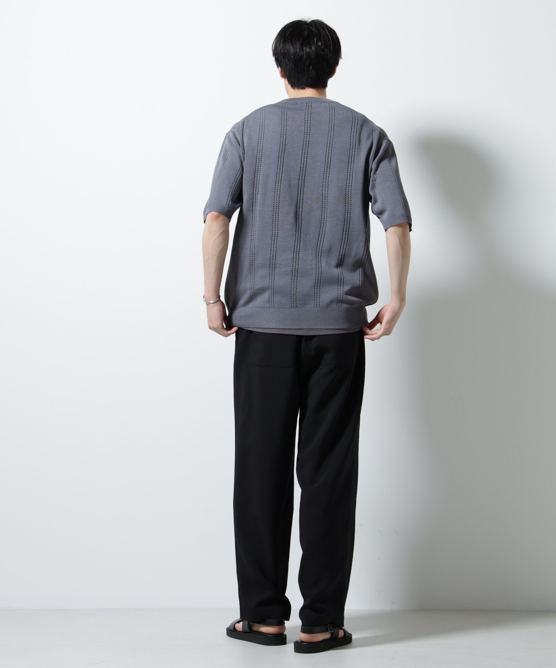 nano･universe「アイレットニット 半袖」|ニット・セーター|