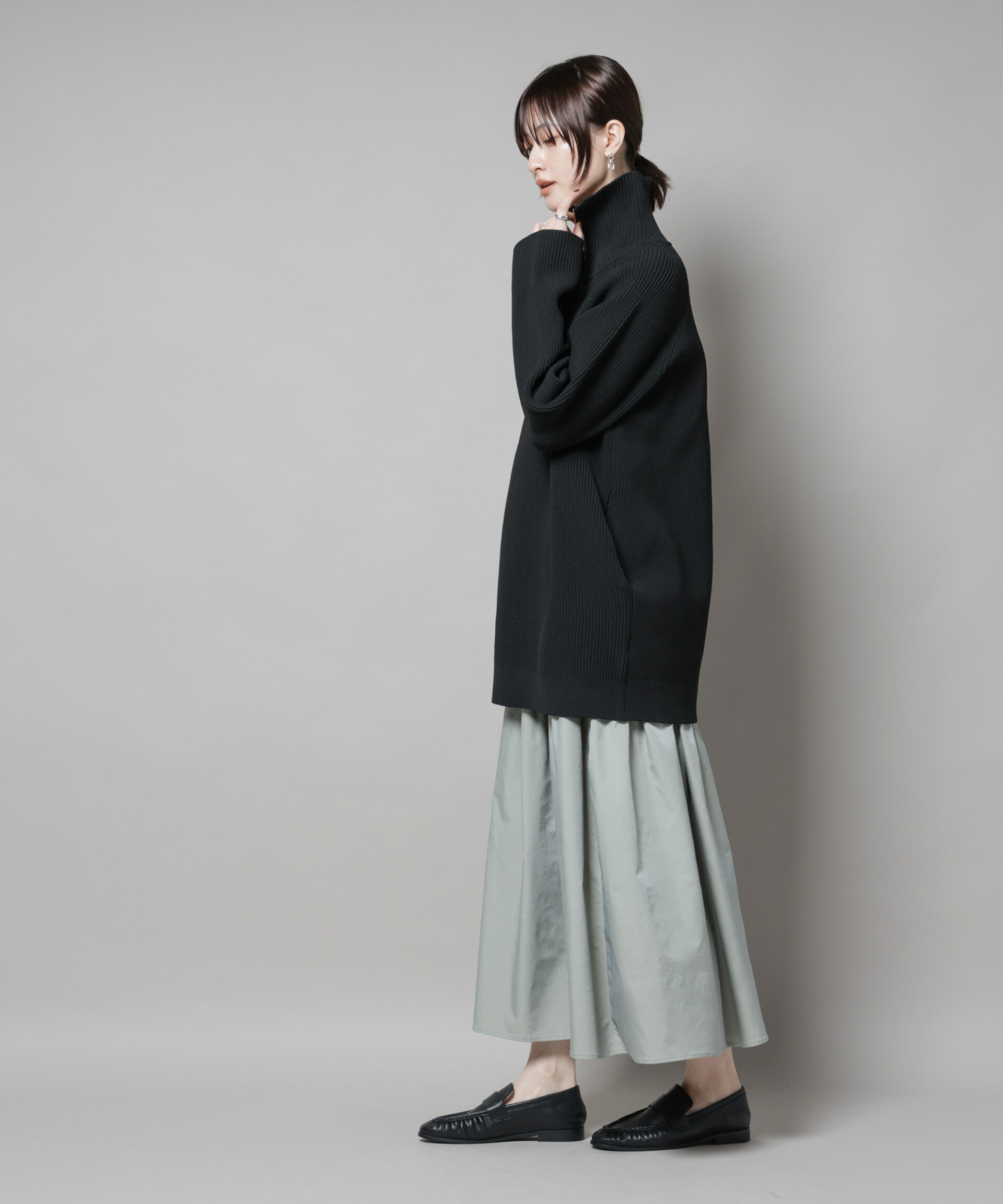 nano･universe「シャンブレータフタティアードギャザースカート」|スカート|