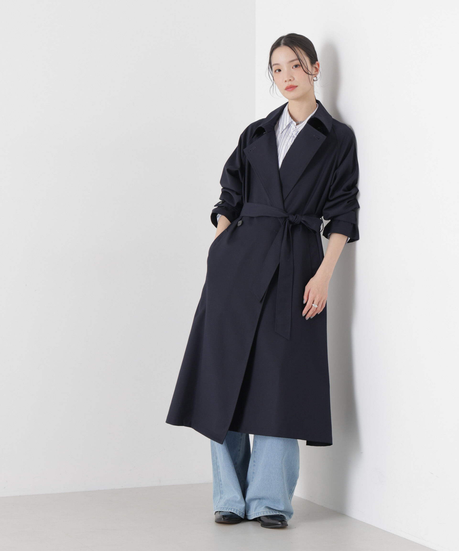nano･universe「撥水＆花粉ガード トレンチコート」|その他|ネイビー