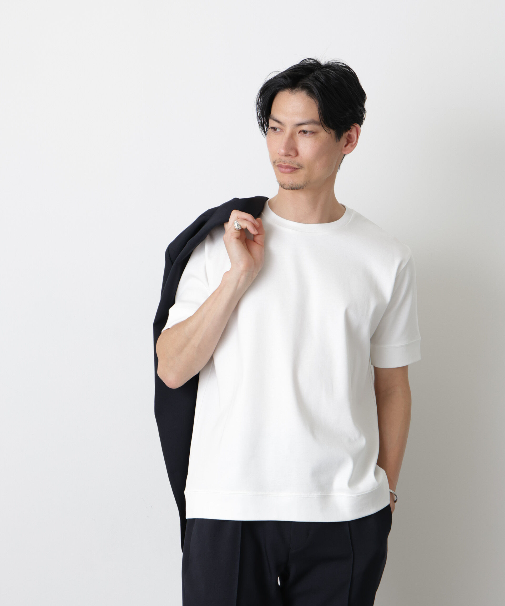 nano･universe「「FORMAL JERSEY」クルーネックカットソー半袖」|Tシャツ・カットソー|