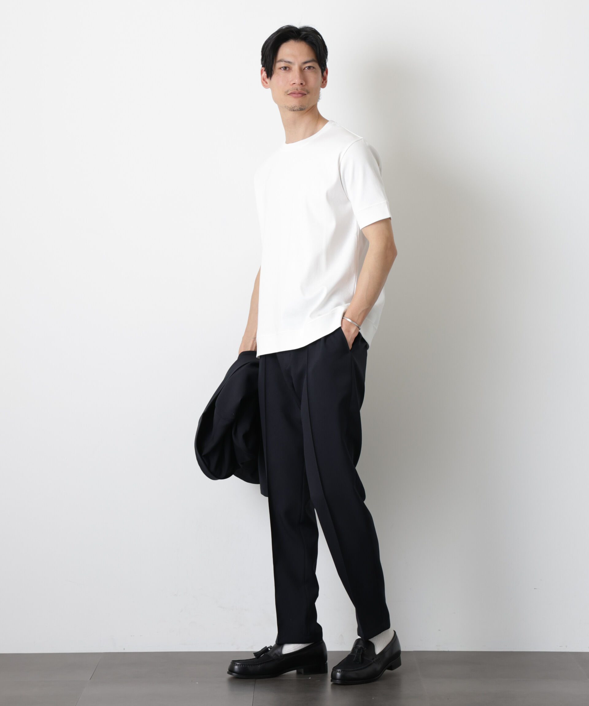 nano･universe「「FORMAL JERSEY」クルーネックカットソー半袖」|Tシャツ・カットソー|