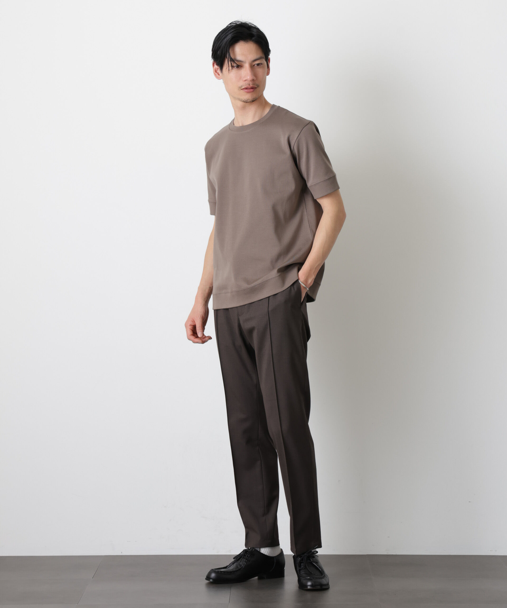 nano･universe「「FORMAL JERSEY」クルーネックカットソー半袖」|Tシャツ・カットソー|