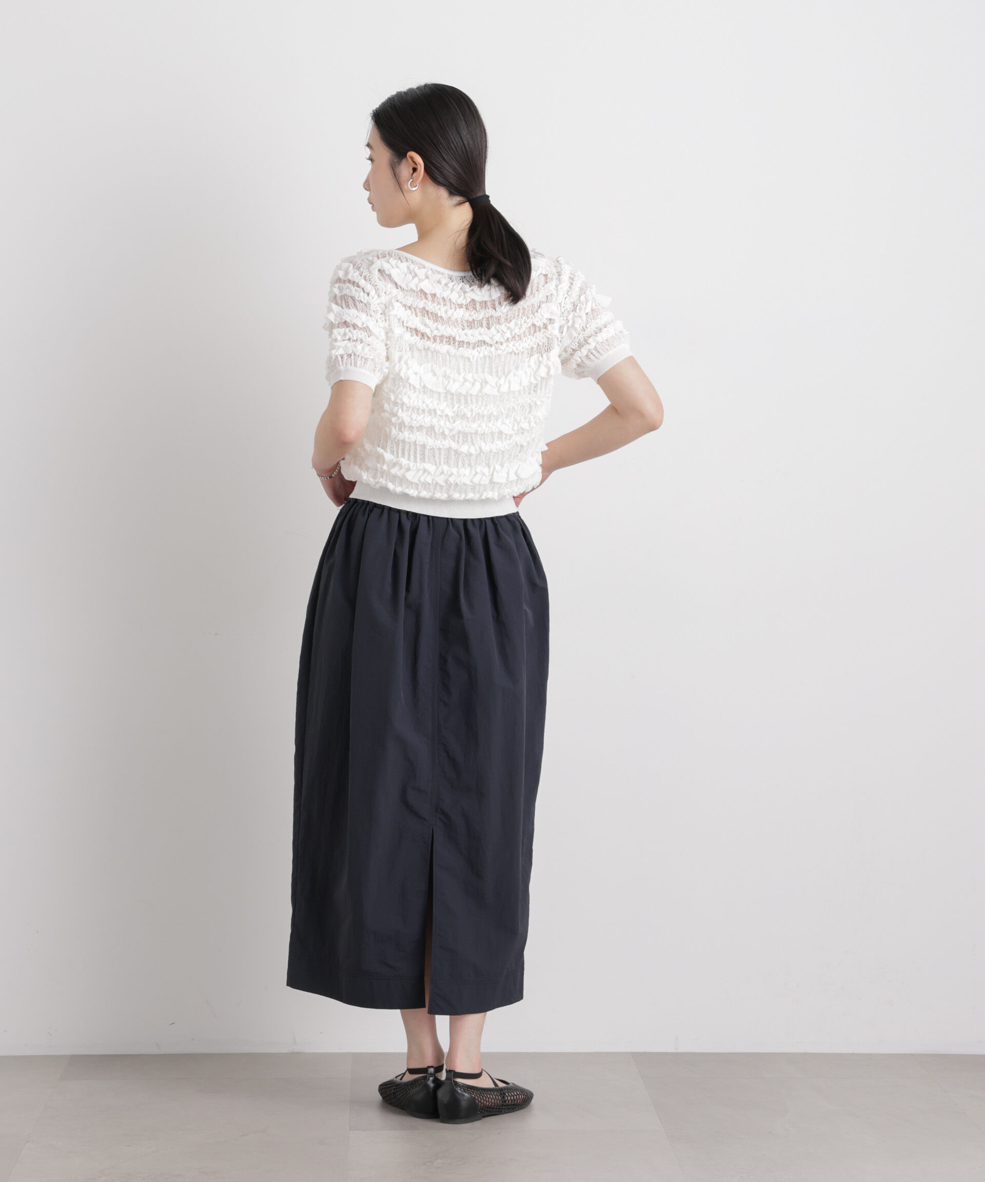 nano･universe「ギャザージップミディスカート」|スカート|