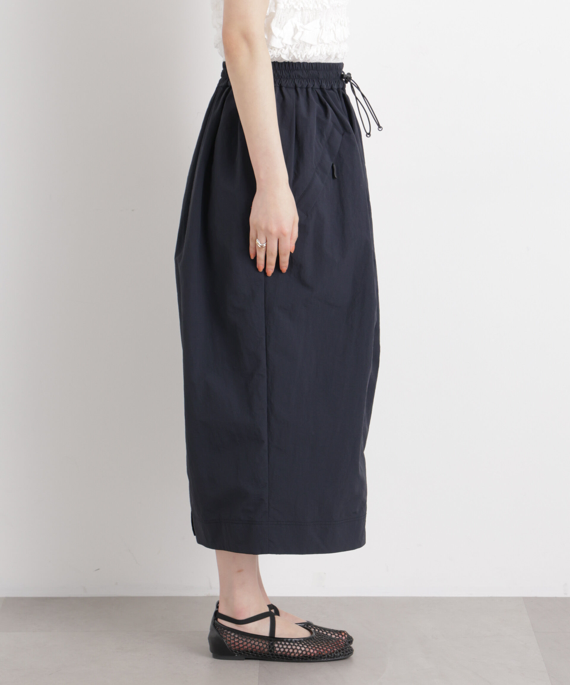 nano･universe「ギャザージップミディスカート」|スカート|