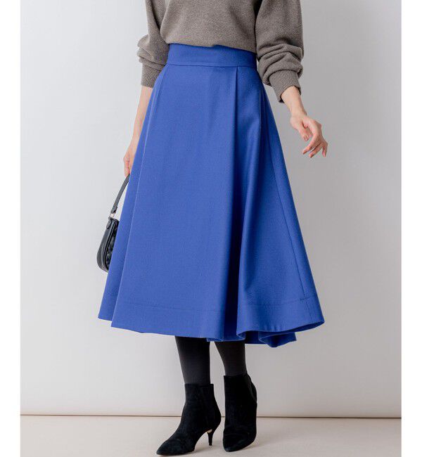 組曲「【WEB一部店舗限定】ウールジョーゼット フレアスカート」|スカート|ブルー系
