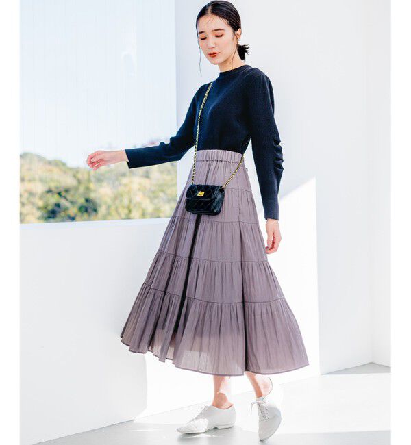 組曲「ギャザーライトデシン ティアードスカート」|スカート|