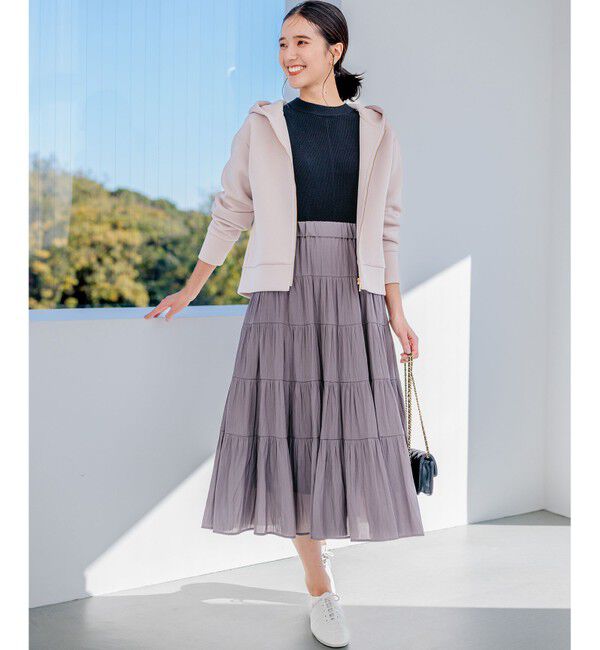 組曲「ギャザーライトデシン ティアードスカート」|スカート|