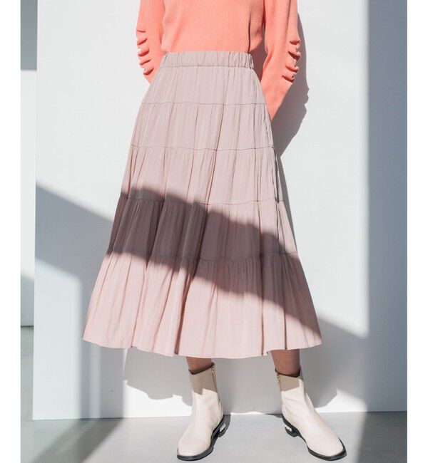 組曲「ギャザーライトデシン ティアードスカート」|スカート|ﾋﾟﾝｸﾍﾞ