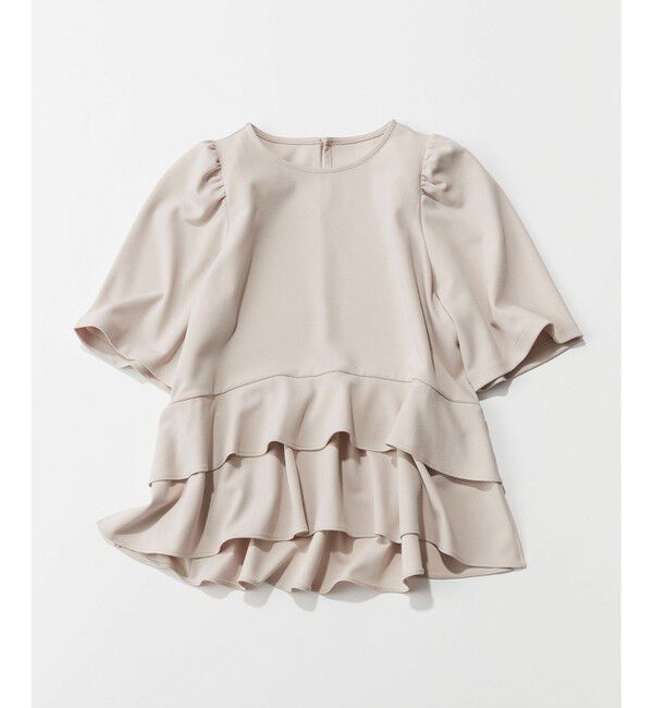 組曲「【接触冷感・吸湿・UVカット】ジョーゼットジャージーフリルブラウス」|シャツ・ブラウス|