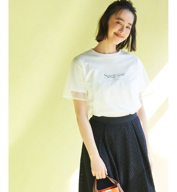 組曲「チュールロゴ Ｔシャツ」|Tシャツ・カットソー|アイボリー系