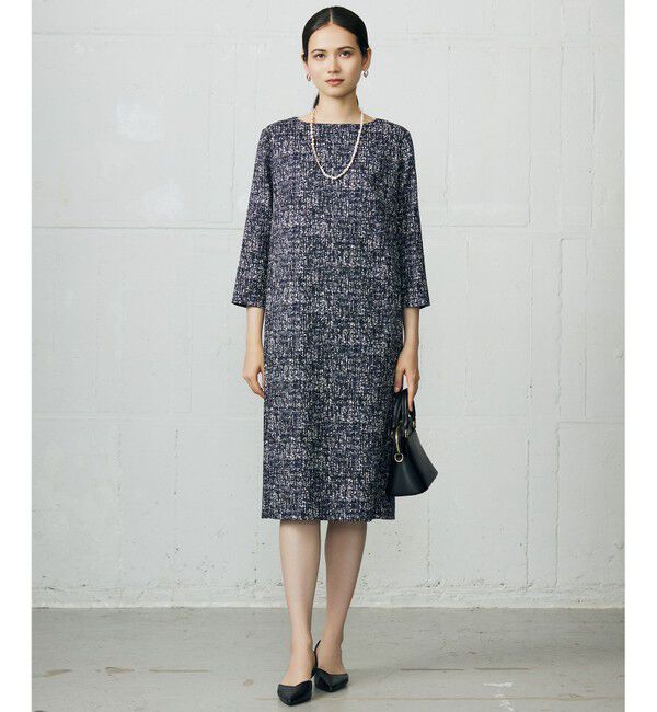 自由区「プリントジャガードストレッチ  ワンピース」|ワンピース|[新色]ﾈｲﾋﾞ