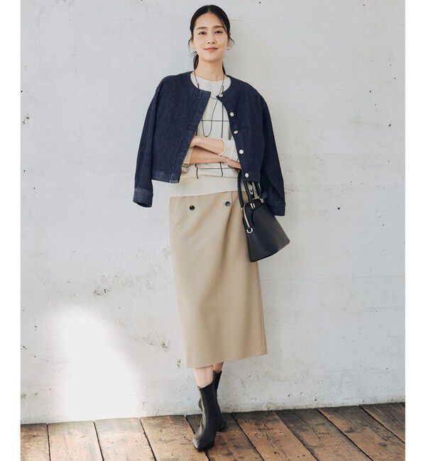 自由区「【洗える】オックスストレッチストレート スカート」|スカート|