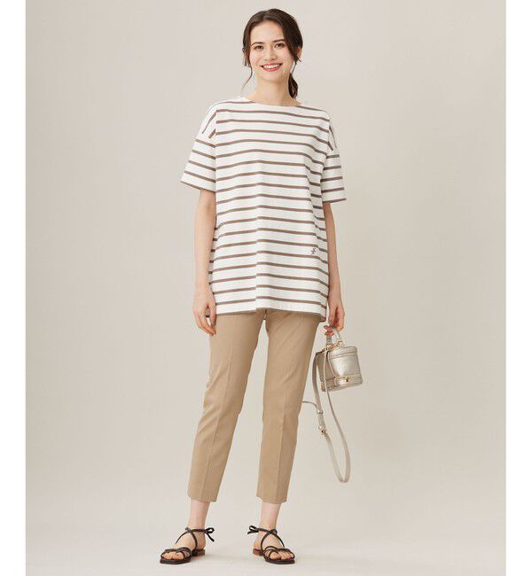 自由区「【接触冷感・洗える】コットンサテンストレッチテーパード パンツ」|その他|