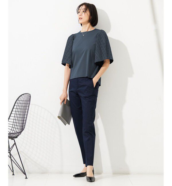 自由区「【接触冷感・洗える】コットンサテンストレッチテーパード パンツ」|その他|