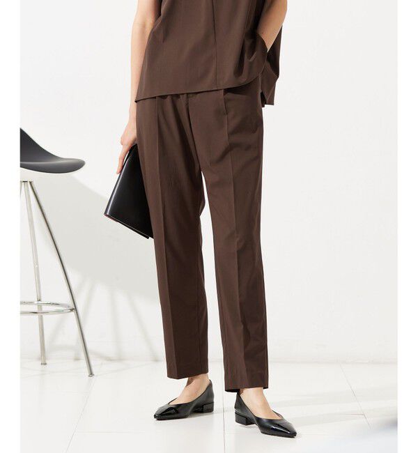 自由区「【カタログ掲載・セットアップ対応・接触冷感・UVケア・洗える】ファンクショナルクロステーパード パンツ」|その他|ブラウン