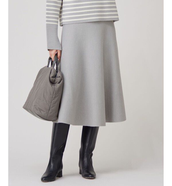 自由区「【セットアップ対応・洗える】ウールミラノニット スカート」|スカート|ライトグレー