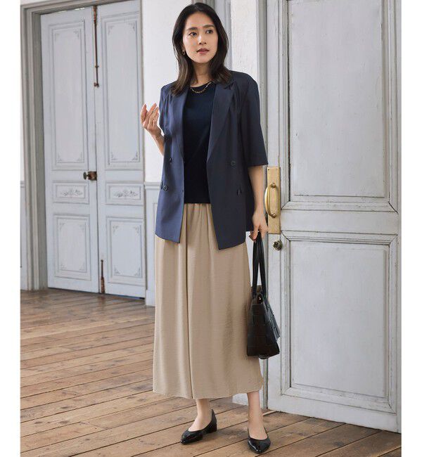 自由区「【洗える】ハーフスリーブ ジャケット」|テーラードジャケット|