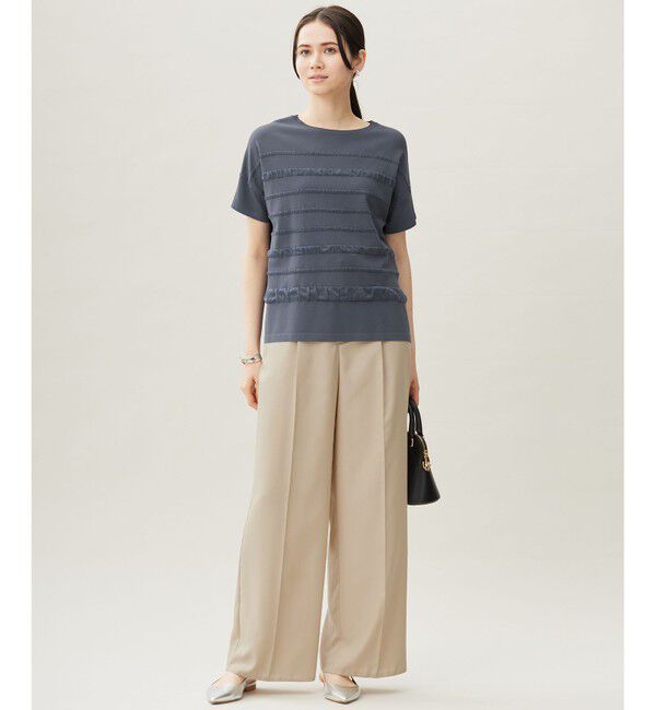 自由区「フルダルスパンマイクロピーチワイドストレート パンツ」|その他|