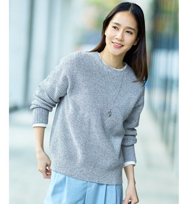 自由区「【カタログ掲載・着回し力抜群】カラーメランジ ニット」|ニット・セーター|ライトグレー