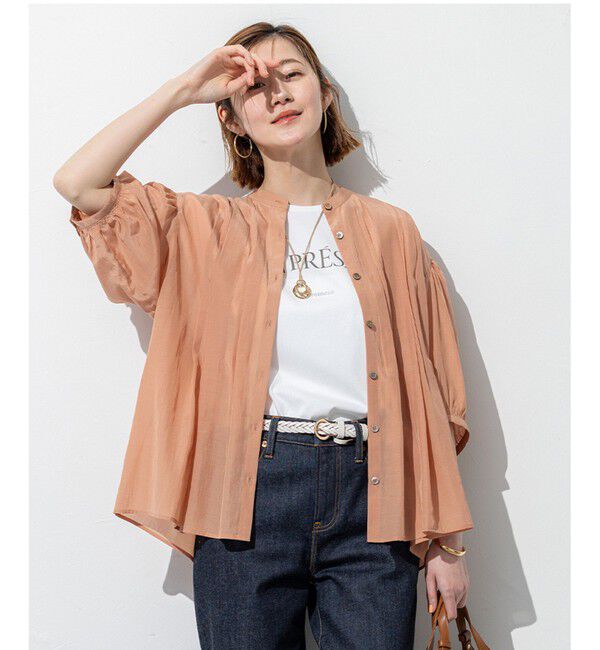 23区「【接触冷感/速乾性/洗える】エアリーブライトローン タック ブラウス」|シャツ・ブラウス|ﾗｲﾄｵﾚﾝ