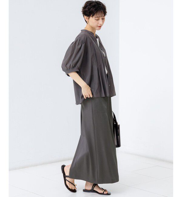 23区「【接触冷感/速乾性/洗える】エアリーブライトローン タック ブラウス」|シャツ・ブラウス|