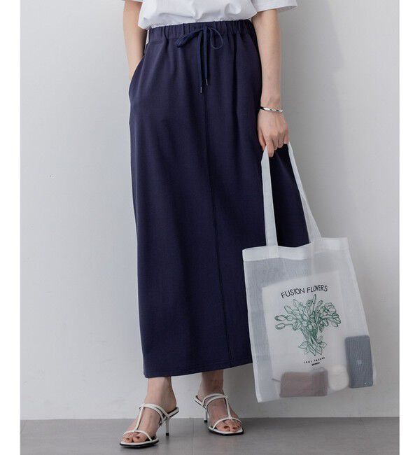 23区「【SLOW/WEB限定】ラスティックテリー ナロー スカート」|スカート|ダルブルー系