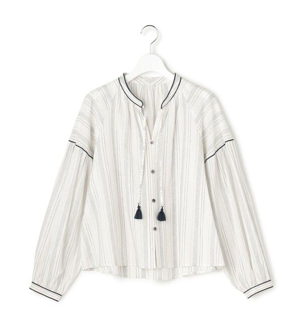 23区「【SLOW/一部店舗限定】ストライプエンブロイダリー ブラウス」|シャツ・ブラウス|