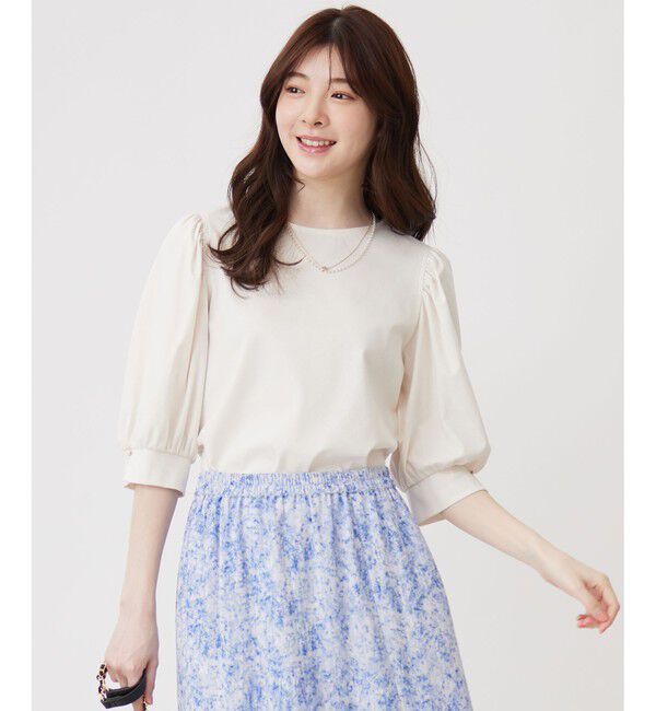 ANY SIS「【接触冷感】美人 ボリュームスリーブ カットソー」|Tシャツ・カットソー|オフ