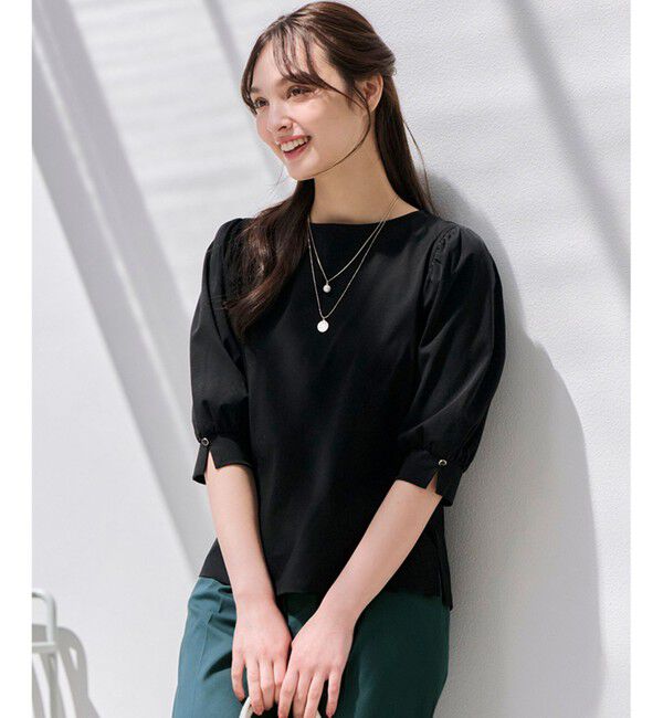 ANY SIS「【接触冷感】美人 ボリュームスリーブ カットソー」|Tシャツ・カットソー|ブラック