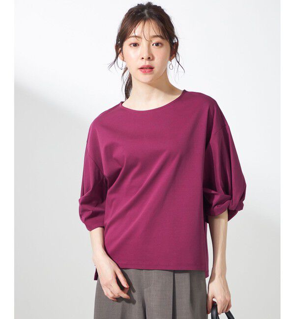 any SiS「シルケットスムースツイストスリーブ カットソー」|Tシャツ・カットソー|プラム