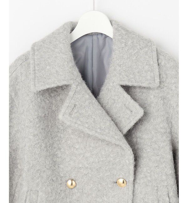 ANY SIS「【2WAY】ブークレーシャギーラメ アウター」|ピーコート|