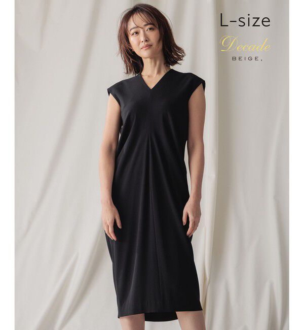 BEIGE,「【L-size】CINDY / Vネックドレス」|ワンピース|Black