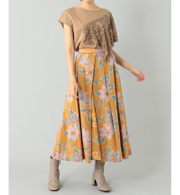 GRACE CONTINENTAL「モザイクジャガードタックスカート」|スカート|