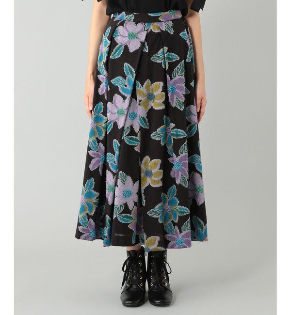 GRACE CONTINENTAL「モザイクジャガードタックスカート」|スカート|