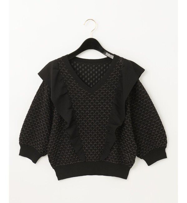 GRACE CONTINENTAL「ラメフリルニットトップ」|ニット・セーター|