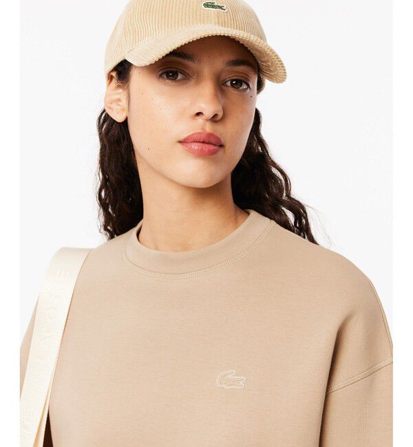 LACOSTE「クロップド丈 オーバーサイズクルーネックスウェット トレーナー」|スウェット・ジャージ|