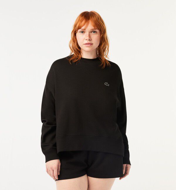LACOSTE「クロップド丈 オーバーサイズクルーネックスウェット トレーナー」|スウェット・ジャージ|