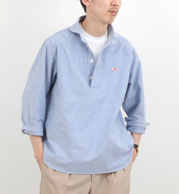 NOLLEY'S goodman「【DANTON/ダントン】DT-B0282SOX ROUND COLLAR P.O SHIRT LS 26SS」|シャツ・ブラウス|ブルー