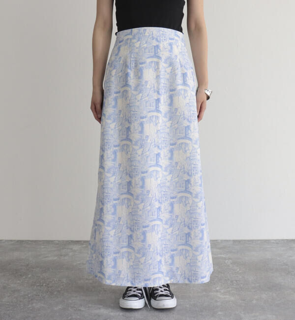 fredy emue「ランドスケープ柄スカート」|フレア|