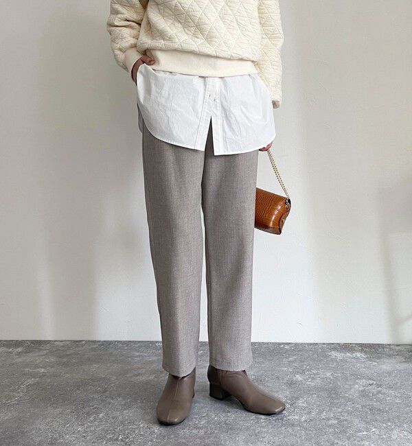 fredy emue「ウールライクスラブクロステーパードパンツ」|チノ|