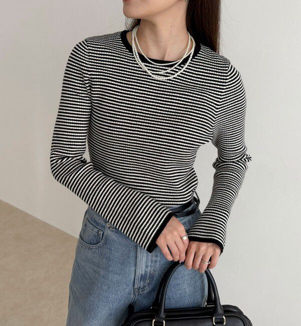 fredy emue「袖スリットリブニットプルオーバー」|ニット・セーター|