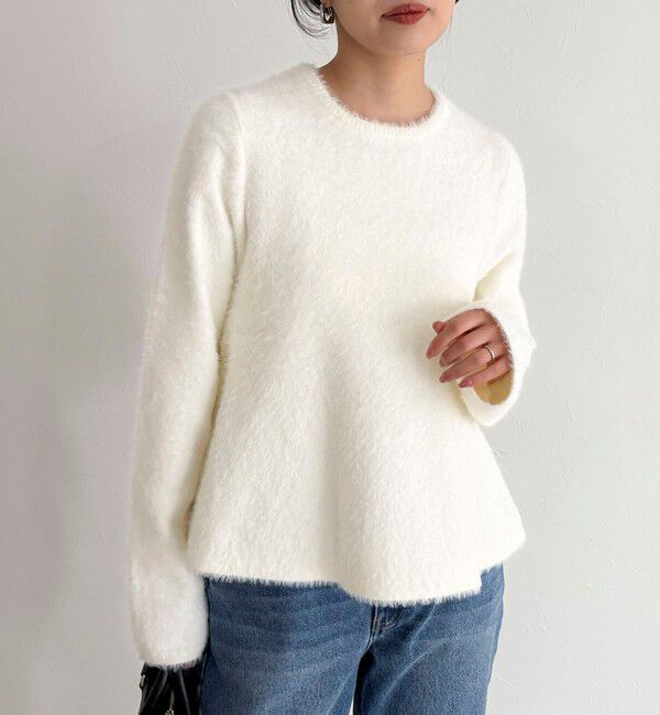 fredy emue「シャギーペプラムニットプルオーバー」|ニット・セーター|オフホワイト