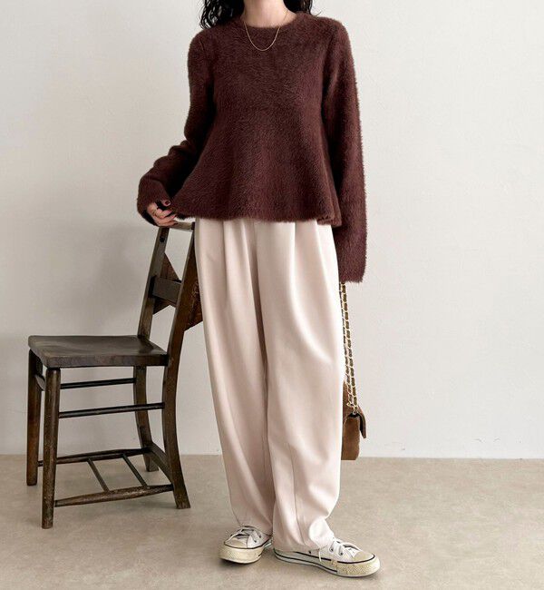 fredy emue「シャギーペプラムニットプルオーバー」|ニット・セーター|