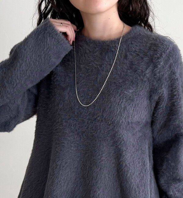 fredy emue「シャギーペプラムニットプルオーバー」|ニット・セーター|チャコールグレー