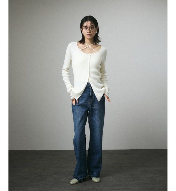 SALON adam et rope'「キュプラコットンリブカーディガン」|カーディガン|