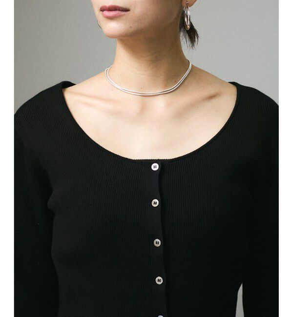 SALON adam et rope'「キュプラコットンリブカーディガン」|カーディガン|