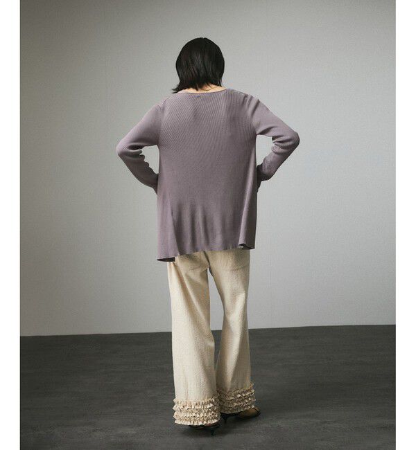 SALON adam et rope'「キュプラコットンリブカーディガン」|カーディガン|