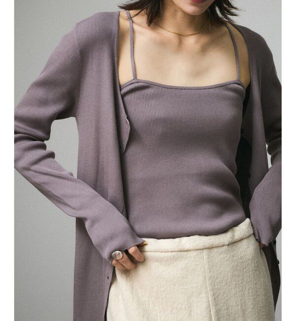 SALON adam et rope'「キュプラコットンリブカーディガン」|カーディガン|