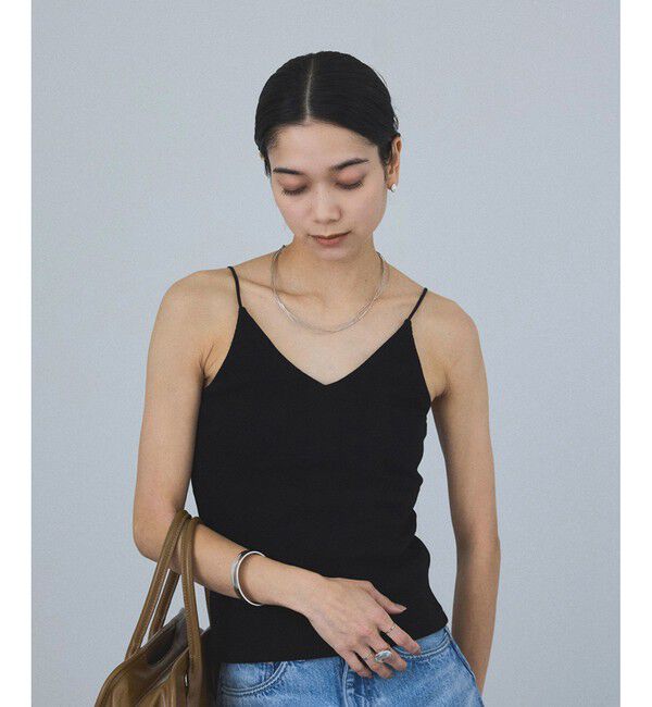 SALON adam et rope'「[追加]コットンリブカップ付きVネックキャミソール3」|キャミソール|クロメイン