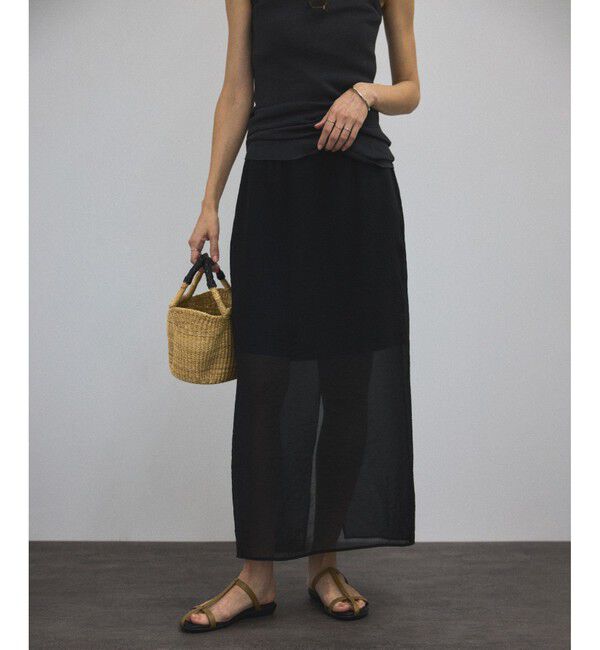 SALON adam et rope'「シアーレイヤードスカート」|スカート|ブラック(01)